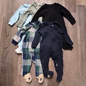 Baby Footie Pajamas Burt’s Bees Baby Gap Two Way Zipper Size 0-3 Months